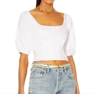 Staud Woman's Papaya Top In White Size 10